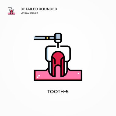 Diş-5 vektör simgesi. Modern vektör illüstrasyon kavramları. Düzenlemesi ve kişiselleştirmesi kolay.