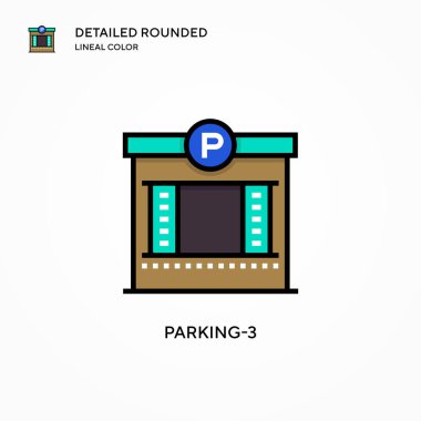 Park-3 vektör simgesi. Modern vektör illüstrasyon kavramları. Düzenlemesi ve kişiselleştirmesi kolay.