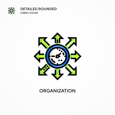 Organizasyon vektör simgesi. Modern vektör illüstrasyon kavramları. Düzenlemesi ve kişiselleştirmesi kolay.