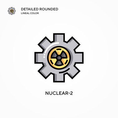 Nükleer-2 vektör simgesi. Modern vektör illüstrasyon kavramları. Düzenlemesi ve kişiselleştirmesi kolay.