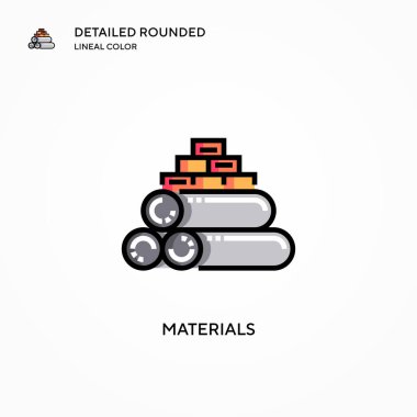 Malzeme vektör simgesi. Modern vektör illüstrasyon kavramları. Düzenlemesi ve kişiselleştirmesi kolay.
