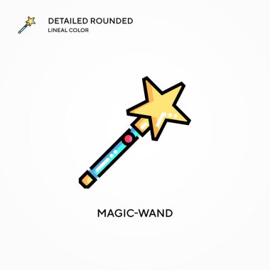 Sihirli değnek vektör simgesi. Modern vektör illüstrasyon kavramları. Düzenlemesi ve kişiselleştirmesi kolay.