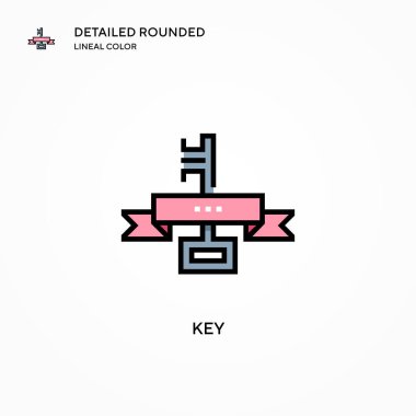 Anahtar vektör simgesi. Modern vektör illüstrasyon kavramları. Düzenlemesi ve kişiselleştirmesi kolay.