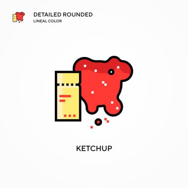 Ketçap vektör simgesi. Modern vektör illüstrasyon kavramları. Düzenlemesi ve kişiselleştirmesi kolay.