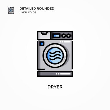 Kurutucu vektör simgesi. Modern vektör illüstrasyon kavramları. Düzenlemesi ve kişiselleştirmesi kolay.