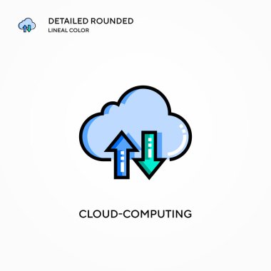 Bulut hesaplama vektör simgesi. Modern vektör illüstrasyon kavramları. Düzenlemesi ve kişiselleştirmesi kolay.