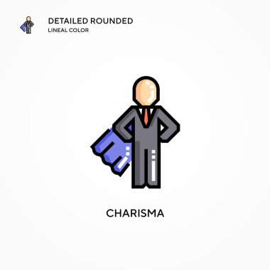 Karizma vektör simgesi. Modern vektör illüstrasyon kavramları. Düzenlemesi ve kişiselleştirmesi kolay.