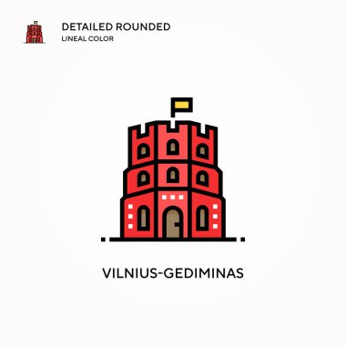 Vilnius-gediminas vektör simgesi. Modern vektör illüstrasyon kavramları. Düzenlemesi ve kişiselleştirmesi kolay.