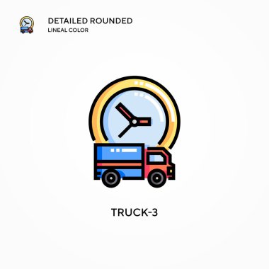 Kamyon-3 vektör simgesi. Modern vektör illüstrasyon kavramları. Düzenlemesi ve kişiselleştirmesi kolay.