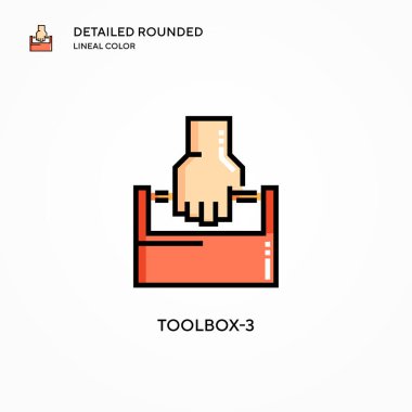 Araç kutusu-3 vektör simgesi. Modern vektör illüstrasyon kavramları. Düzenlemesi ve kişiselleştirmesi kolay.