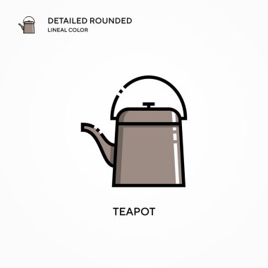 Çaydanlık vektör simgesi. Modern vektör illüstrasyon kavramları. Düzenlemesi ve kişiselleştirmesi kolay.
