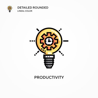 Üretkenlik vektör simgesi. Modern vektör illüstrasyon kavramları. Düzenlemesi ve kişiselleştirmesi kolay.