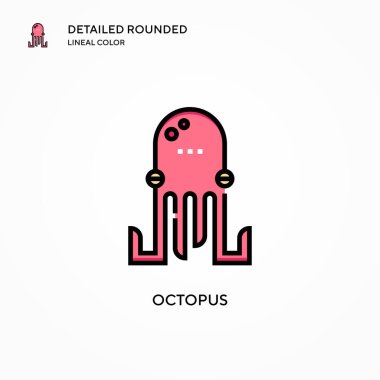Ahtapot vektör simgesi. Modern vektör illüstrasyon kavramları. Düzenlemesi ve kişiselleştirmesi kolay.