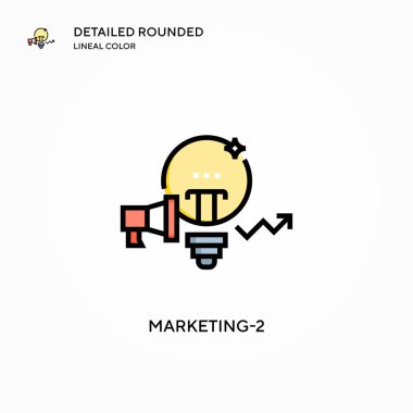 Pazarlama-2 vektör simgesi. Modern vektör illüstrasyon kavramları. Düzenlemesi ve kişiselleştirmesi kolay.