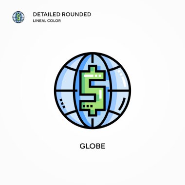 Dünya vektör simgesi. Modern vektör illüstrasyon kavramları. Düzenlemesi ve kişiselleştirmesi kolay.