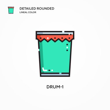 Drum-1 vektör simgesi. Modern vektör illüstrasyon kavramları. Düzenlemesi ve kişiselleştirmesi kolay.