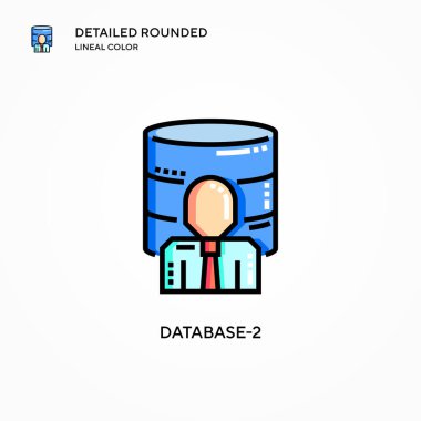 Veritabanı-2 vektör simgesi. Modern vektör illüstrasyon kavramları. Düzenlemesi ve kişiselleştirmesi kolay.