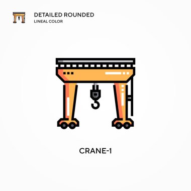 Crane-1 vektör simgesi. Modern vektör illüstrasyon kavramları. Düzenlemesi ve kişiselleştirmesi kolay.