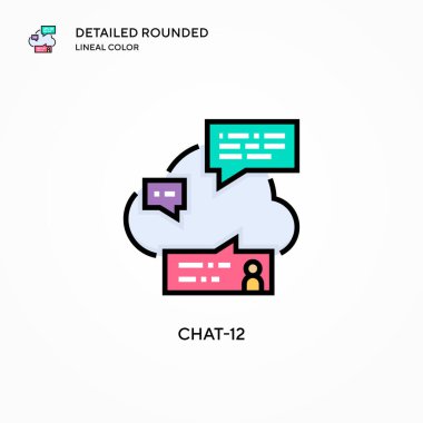 Sohbet-12 vektör simgesi. Modern vektör illüstrasyon kavramları. Düzenlemesi ve kişiselleştirmesi kolay.