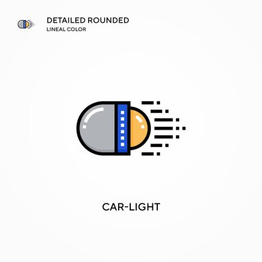 Araba ışığı vektör simgesi. Modern vektör illüstrasyon kavramları. Düzenlemesi ve kişiselleştirmesi kolay.