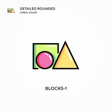 Bloklar-1 vektör simgesi. Modern vektör illüstrasyon kavramları. Düzenlemesi ve kişiselleştirmesi kolay.