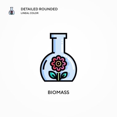 Biyokütle vektör simgesi. Modern vektör illüstrasyon kavramları. Düzenlemesi ve kişiselleştirmesi kolay.