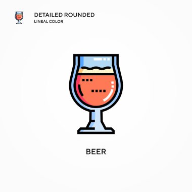 Bira vektör simgesi. Modern vektör illüstrasyon kavramları. Düzenlemesi ve kişiselleştirmesi kolay.