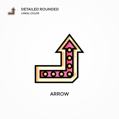 Ok vektör simgesi. Modern vektör illüstrasyon kavramları. Düzenlemesi ve kişiselleştirmesi kolay.