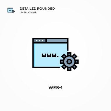 Web-1 vektör simgesi. Modern vektör illüstrasyon kavramları. Düzenlemesi ve kişiselleştirmesi kolay.