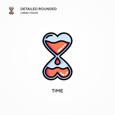 Zaman vektör simgesi. Modern vektör illüstrasyon kavramları. Düzenlemesi ve kişiselleştirmesi kolay.