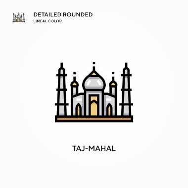 Taj-mahal vektör simgesi. Modern vektör illüstrasyon kavramları. Düzenlemesi ve kişiselleştirmesi kolay.