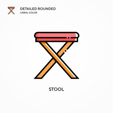 Tabure vektör simgesi. Modern vektör illüstrasyon kavramları. Düzenlemesi ve kişiselleştirmesi kolay.