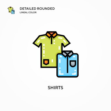 Gömlek vektör simgesi. Modern vektör illüstrasyon kavramları. Düzenlemesi ve kişiselleştirmesi kolay.