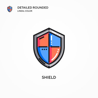 Kalkan vektör simgesi. Modern vektör illüstrasyon kavramları. Düzenlemesi ve kişiselleştirmesi kolay.