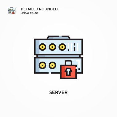 Sunucu vektör simgesi. Modern vektör illüstrasyon kavramları. Düzenlemesi ve kişiselleştirmesi kolay.