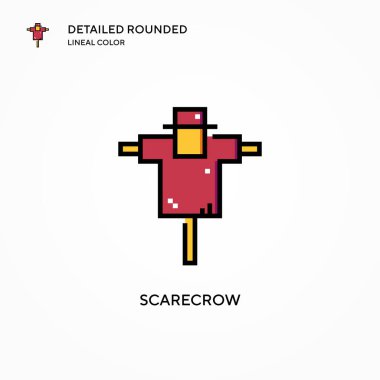 Korkuluk vektör simgesi. Modern vektör illüstrasyon kavramları. Düzenlemesi ve kişiselleştirmesi kolay.