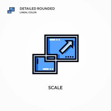 Vektör simgesini ölçekle. Modern vektör illüstrasyon kavramları. Düzenlemesi ve kişiselleştirmesi kolay.