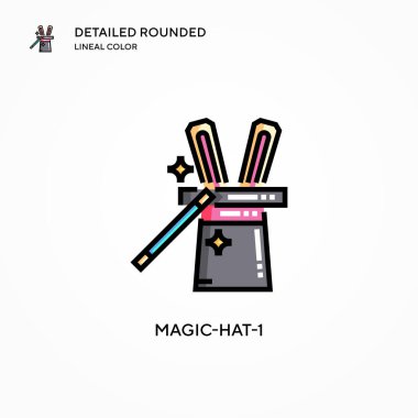 Sihirli şapka-1 vektör simgesi. Modern vektör illüstrasyon kavramları. Düzenlemesi ve kişiselleştirmesi kolay.