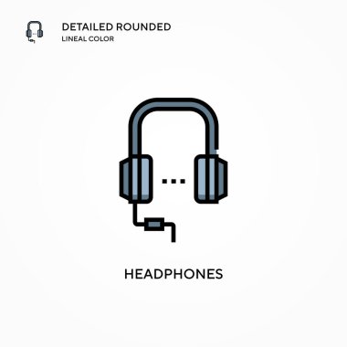 Kulaklık vektör simgesi. Modern vektör illüstrasyon kavramları. Düzenlemesi ve kişiselleştirmesi kolay.
