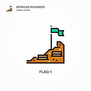 Bayrak-1 vektör simgesi. Modern vektör illüstrasyon kavramları. Düzenlemesi ve kişiselleştirmesi kolay.