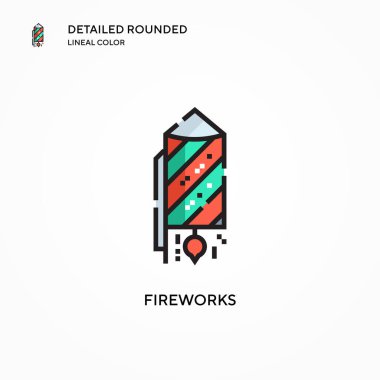 Havai fişek vektör simgesi. Modern vektör illüstrasyon kavramları. Düzenlemesi ve kişiselleştirmesi kolay.