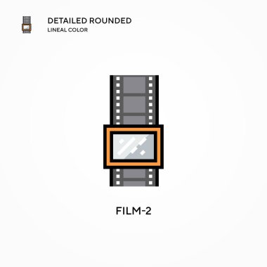 Film-2 vektör simgesi. Modern vektör illüstrasyon kavramları. Düzenlemesi ve kişiselleştirmesi kolay.