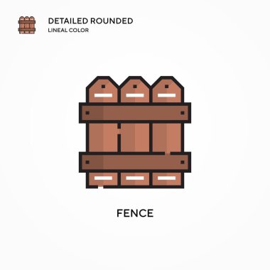 Çit vektör simgesi. Modern vektör illüstrasyon kavramları. Düzenlemesi ve kişiselleştirmesi kolay.