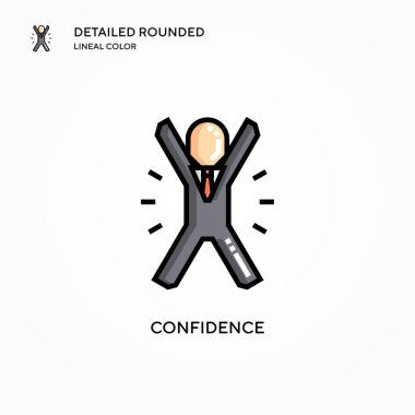 Güven vektör simgesi. Modern vektör illüstrasyon kavramları. Düzenlemesi ve kişiselleştirmesi kolay.