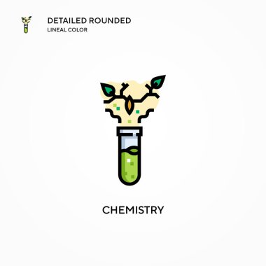 Kimya vektör simgesi. Modern vektör illüstrasyon kavramları. Düzenlemesi ve kişiselleştirmesi kolay.