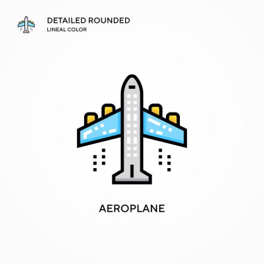 Uçak vektör simgesi. Modern vektör illüstrasyon kavramları. Düzenlemesi ve kişiselleştirmesi kolay.