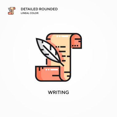 Vektör simgesi yazılıyor. Modern vektör illüstrasyon kavramları. Düzenlemesi ve kişiselleştirmesi kolay.