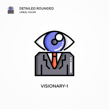 Vizyoner-1 vektör simgesi. Modern vektör illüstrasyon kavramları. Düzenlemesi ve kişiselleştirmesi kolay.