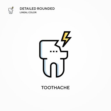 Diş ağrısı vektör simgesi. Modern vektör illüstrasyon kavramları. Düzenlemesi ve kişiselleştirmesi kolay.
