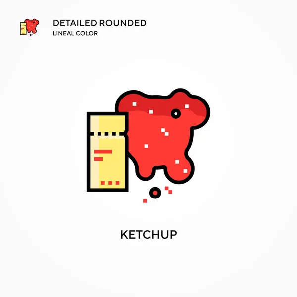Icono Del Vector Ketchup Conceptos Modernos Ilustración Vectorial Fácil Editar — Archivo Imágenes Vectoriales